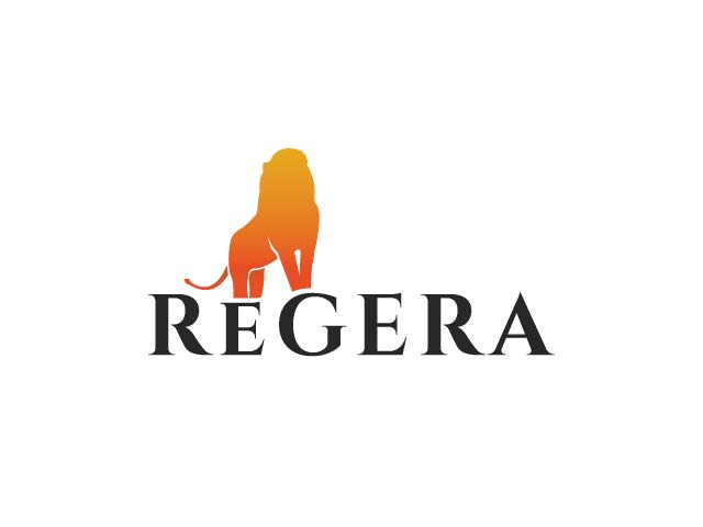 Regera Inc's Logo Lion Towering Over Name