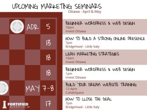 Upcoming marketing seminars in Ottawa for April and May 2016